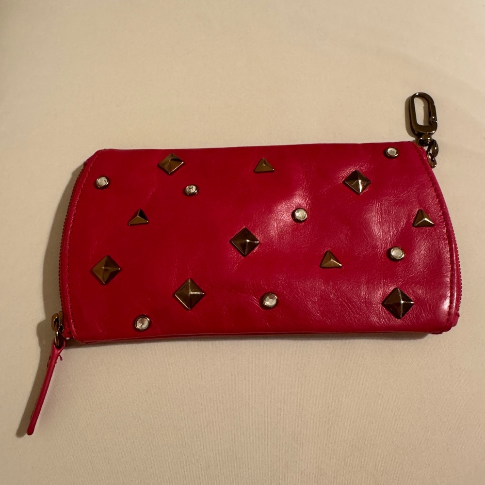 Fossil Red Studded Leather Eyeglass case